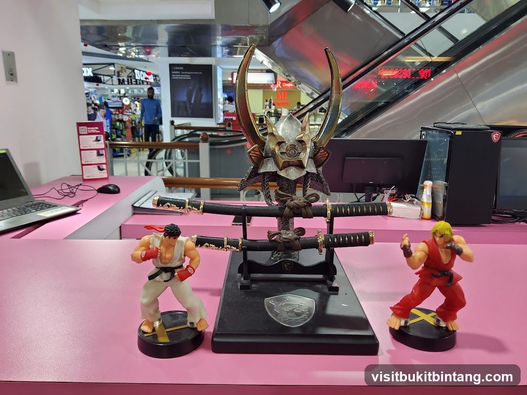 Samurai Helmet and Swords Display with Action Figures