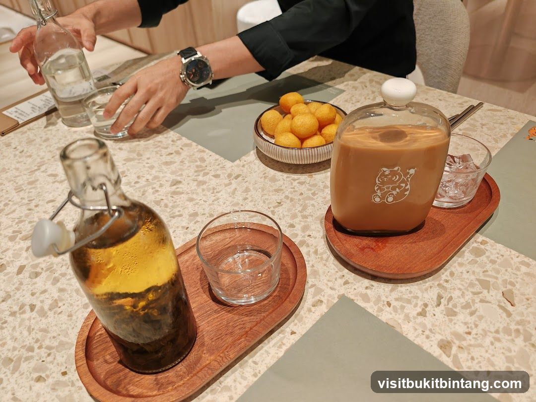 Table Setting with Drinks and Snacks
