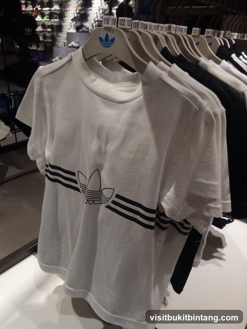 Adidas T-shirts on display