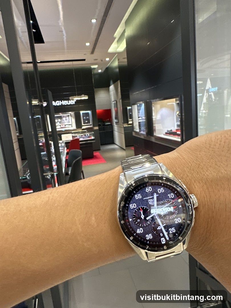 Watch on wrist in store