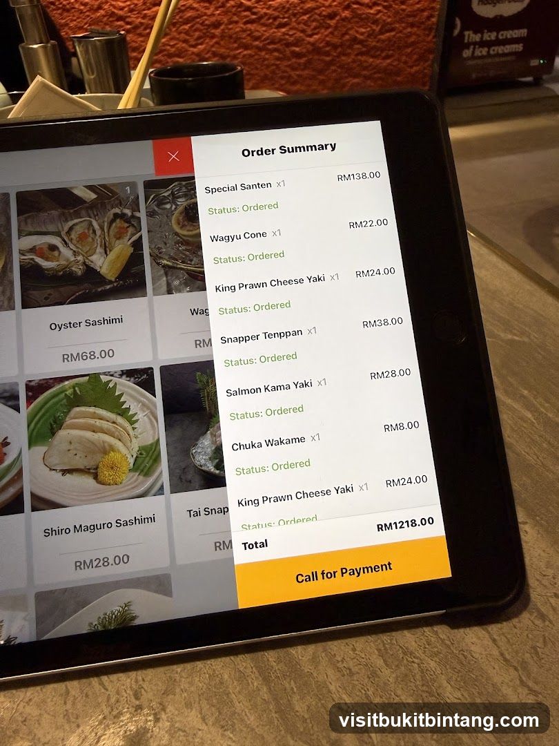Order Summary Screen