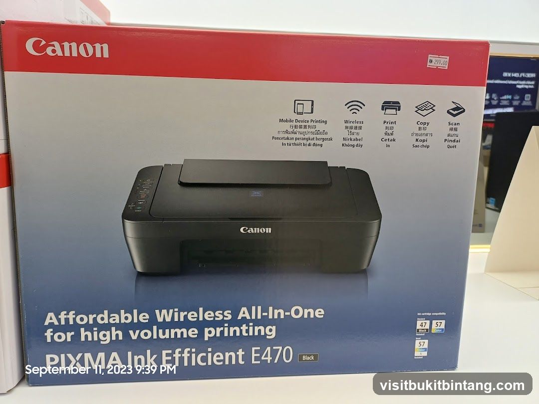 Canon PIXMA Ink Efficient E470 Printer Box