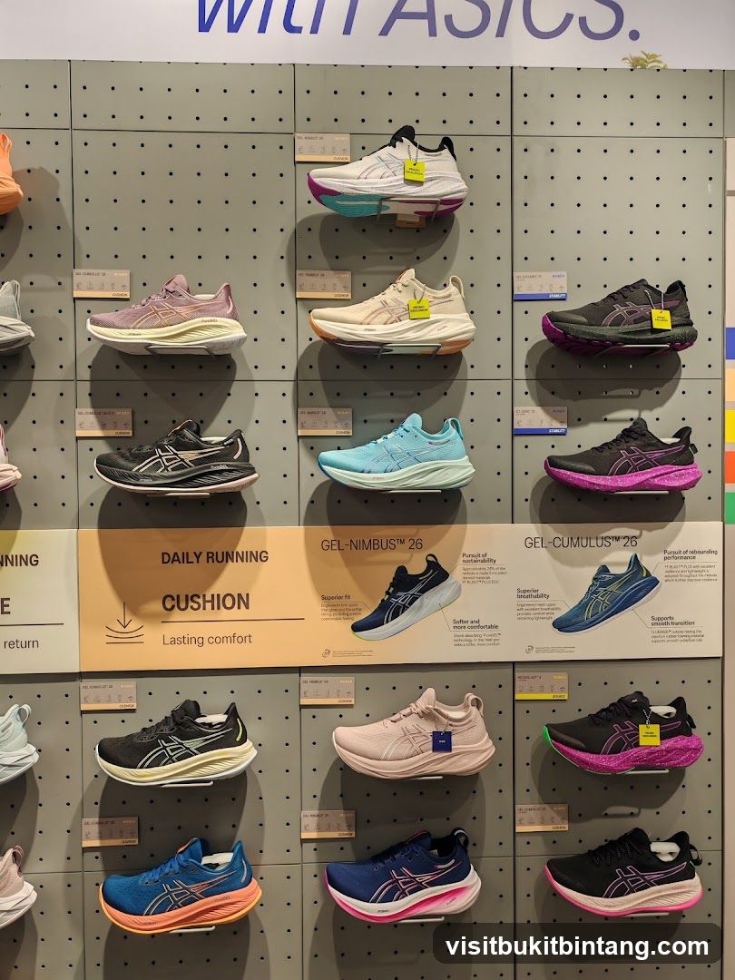 ASICS Running Shoes Display