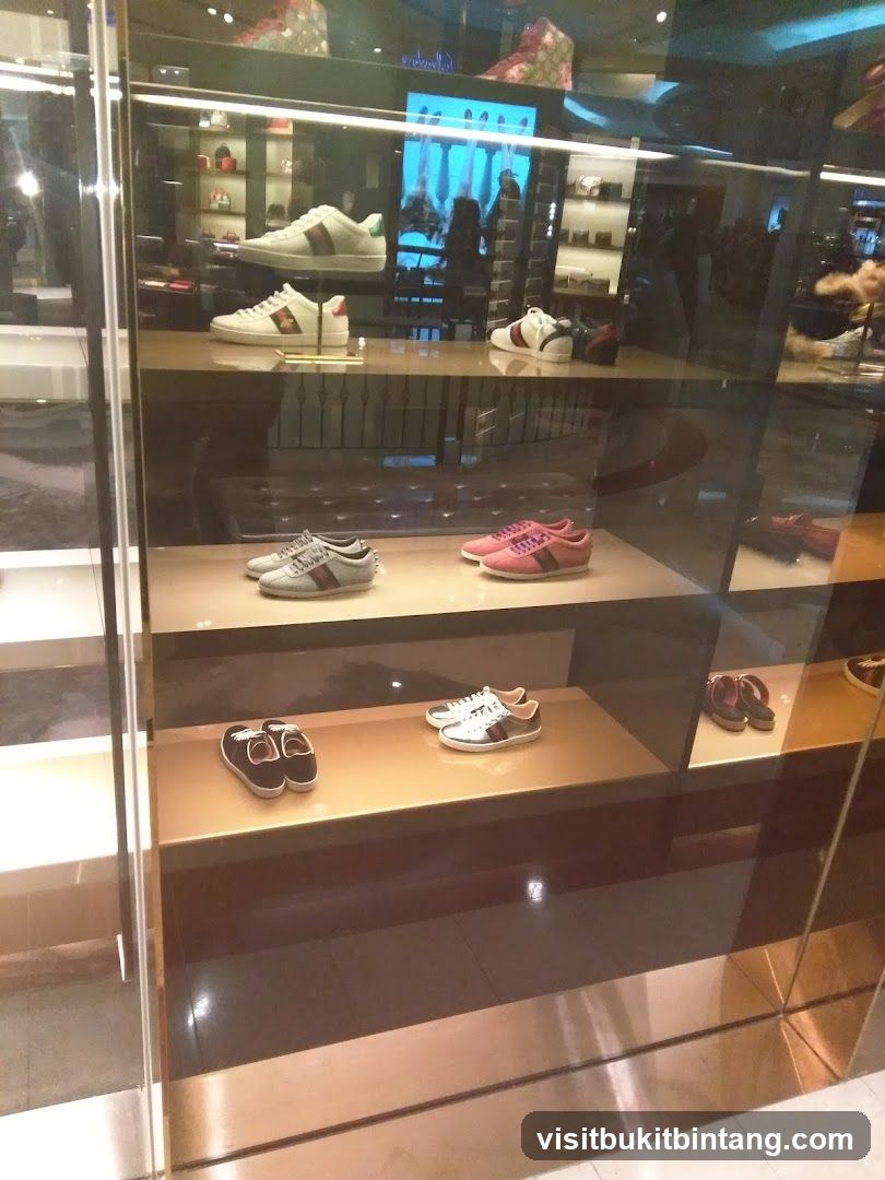 Display of Gucci sneakers
