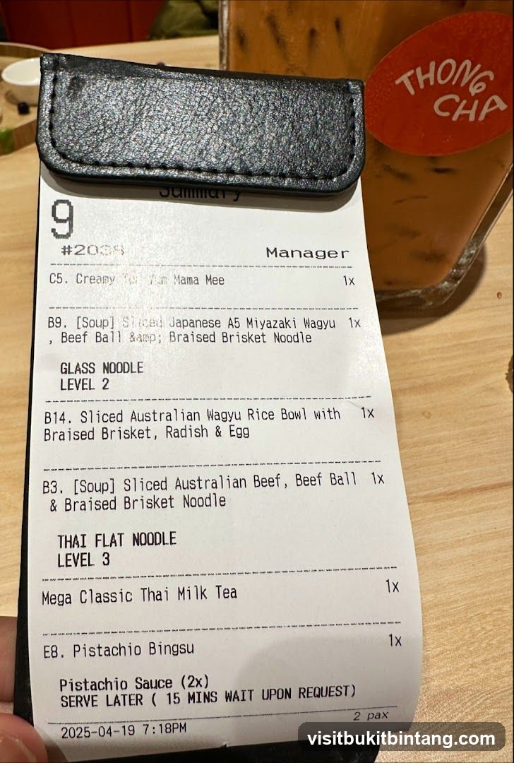 Restaurant Receipt