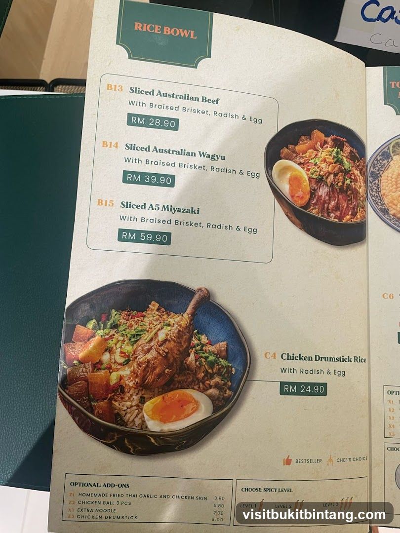 Rice Bowl Menu