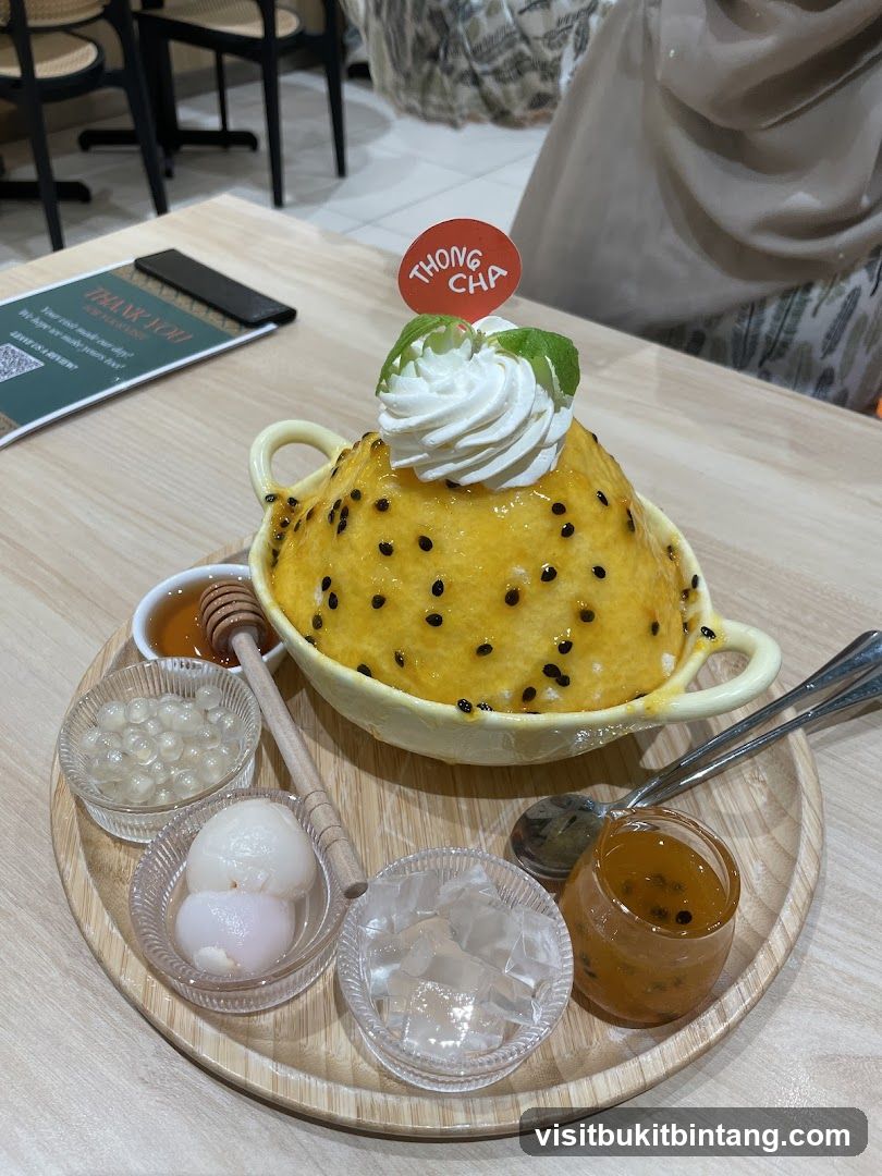 Dessert with Passion Fruit and Toppings