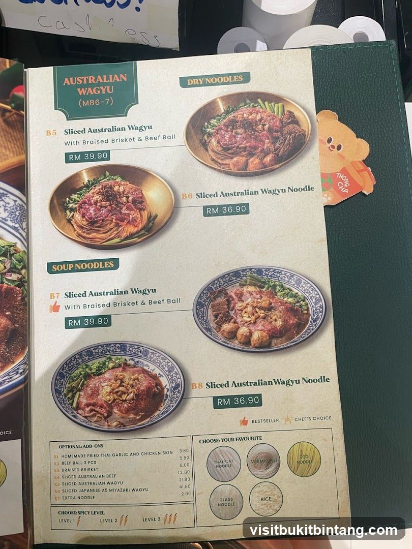 Australian Wagyu Menu