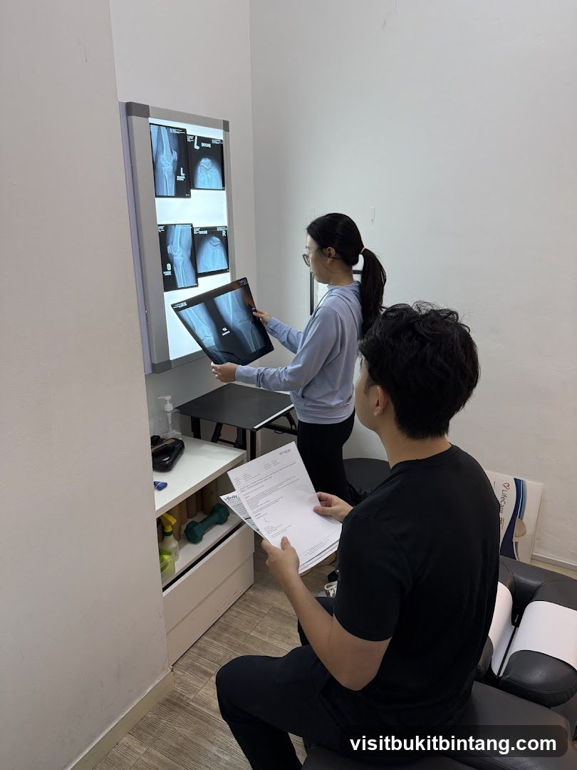 Medical professionals reviewing X-rays