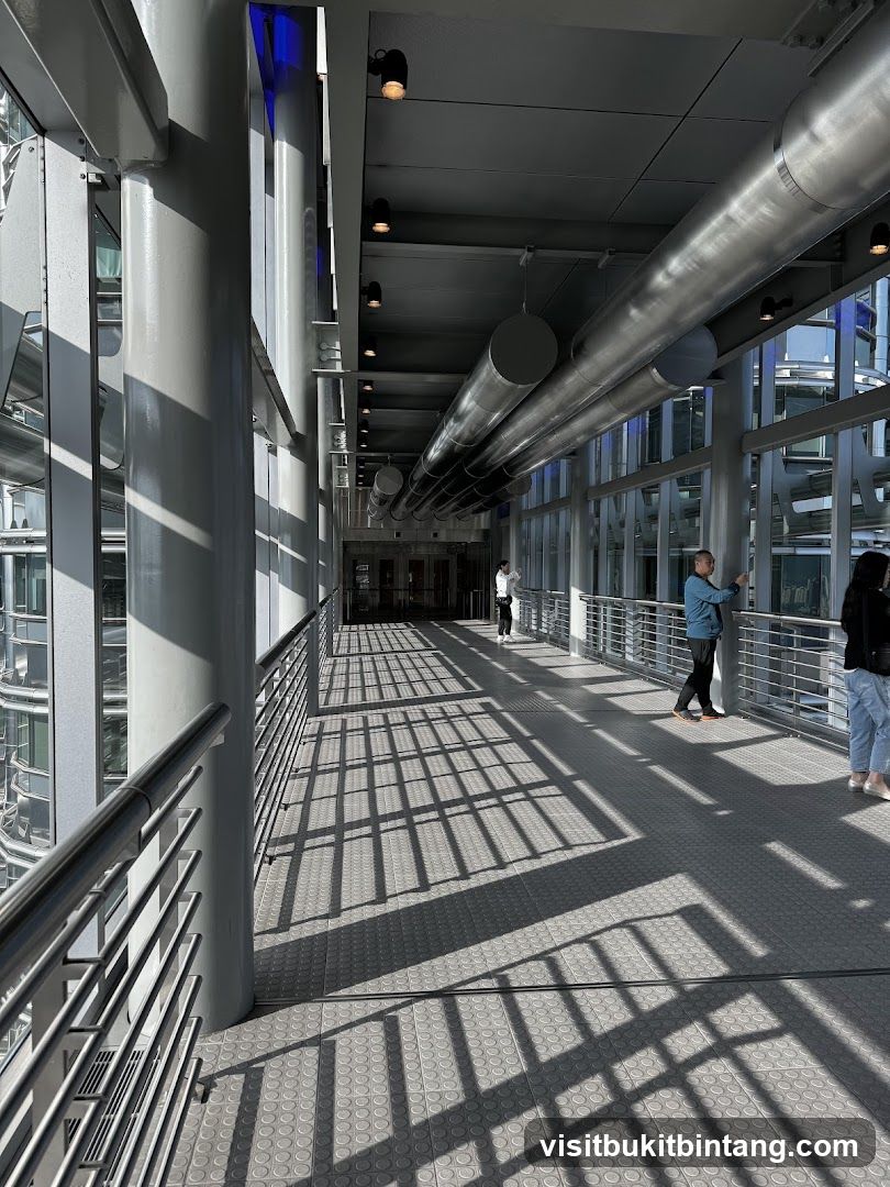 Indoor walkway with people