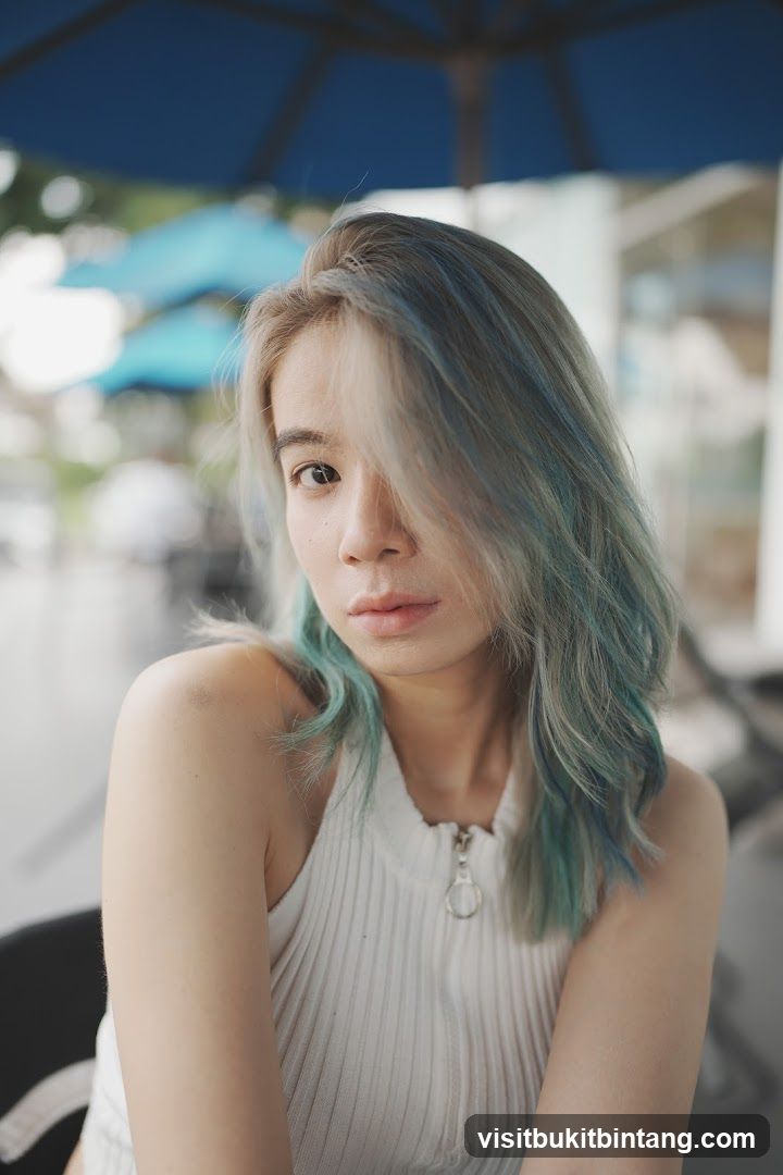Woman with dyed hair