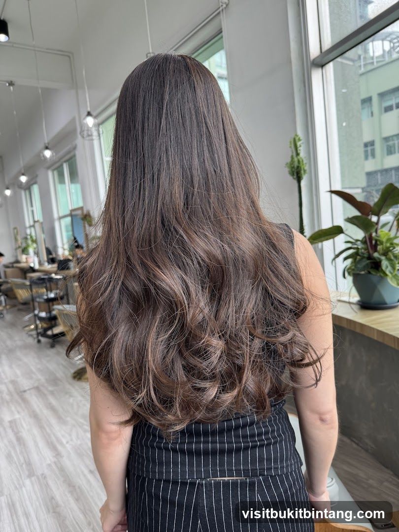 Woman with long, wavy brown hair