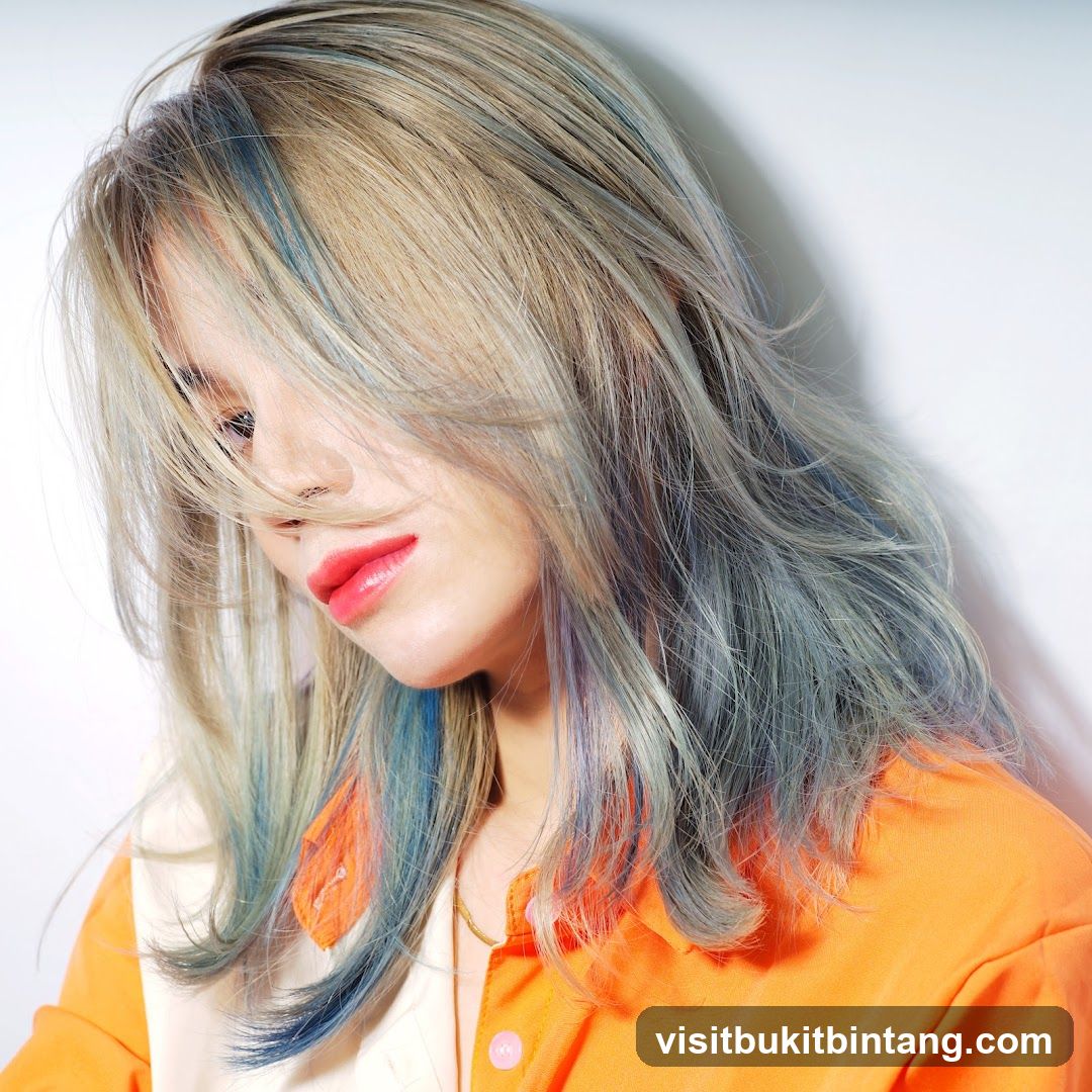 Woman with colorful hair
