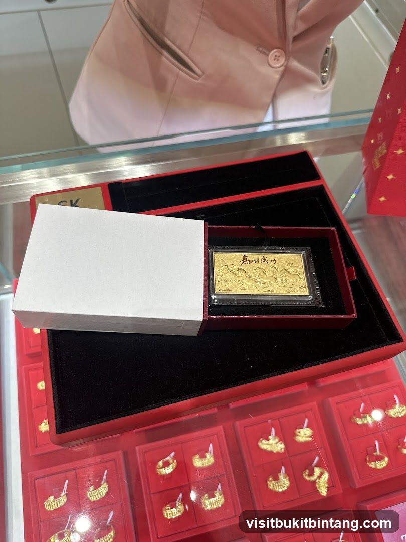 Gold Bar and Rings Display