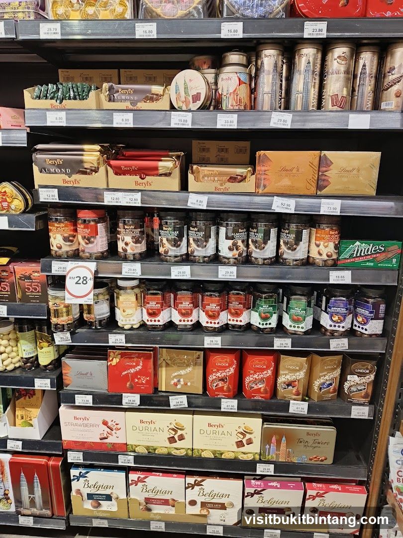 Assorted Chocolates on Shelves