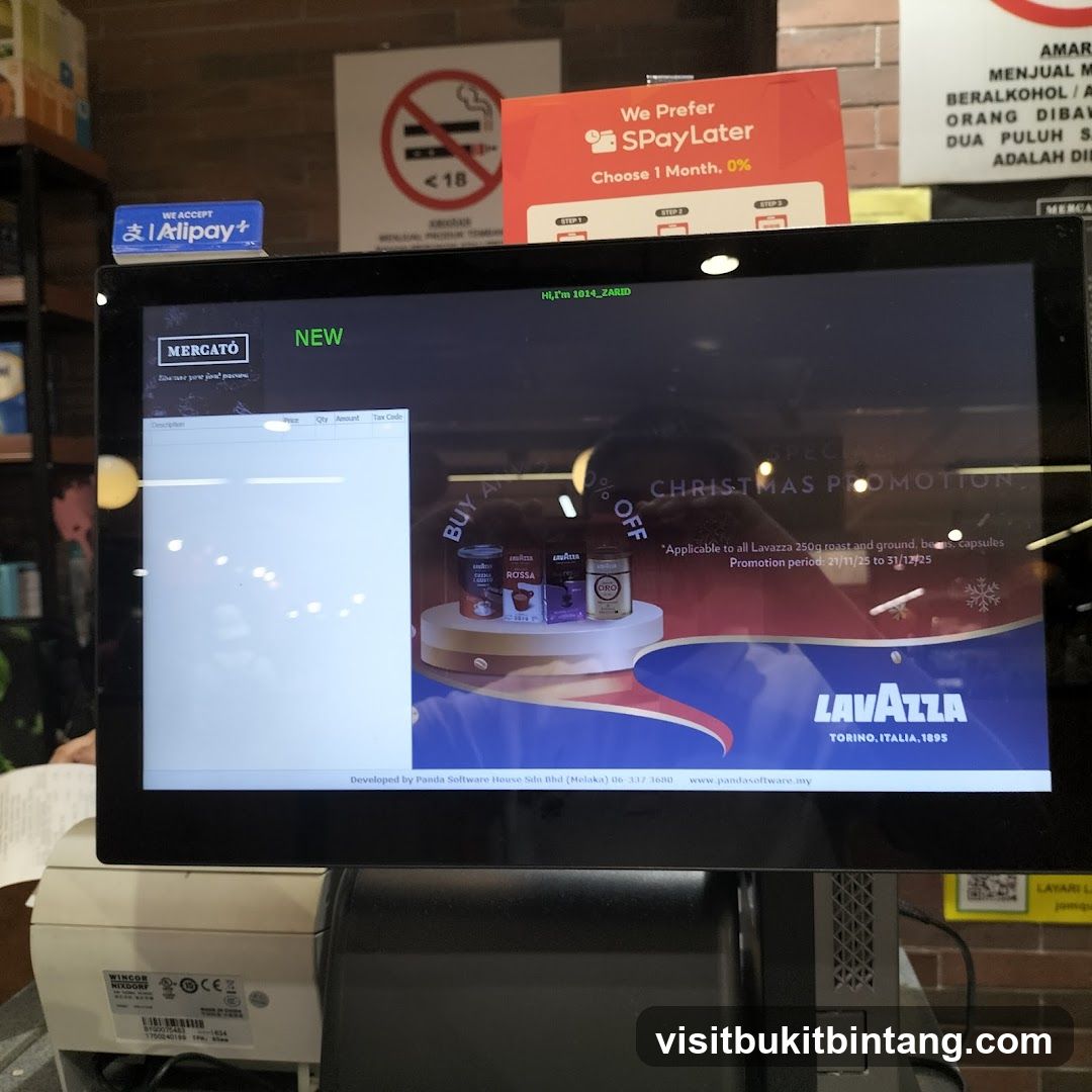 Point of Sale Screen with Christmas Promotion