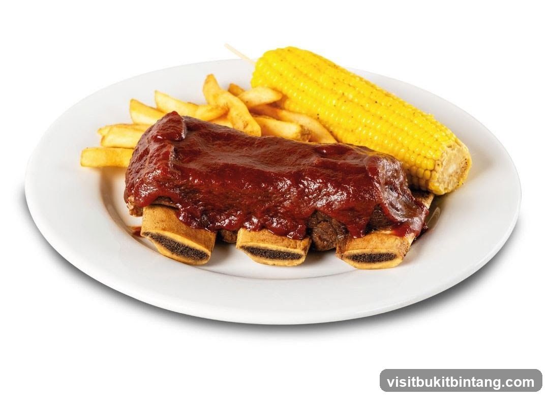 Barbecue Ribs with Fries and Corn