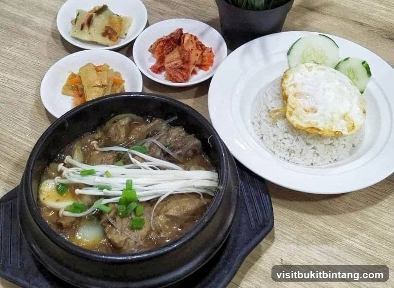 Korean Stew with Rice and Side Dishes