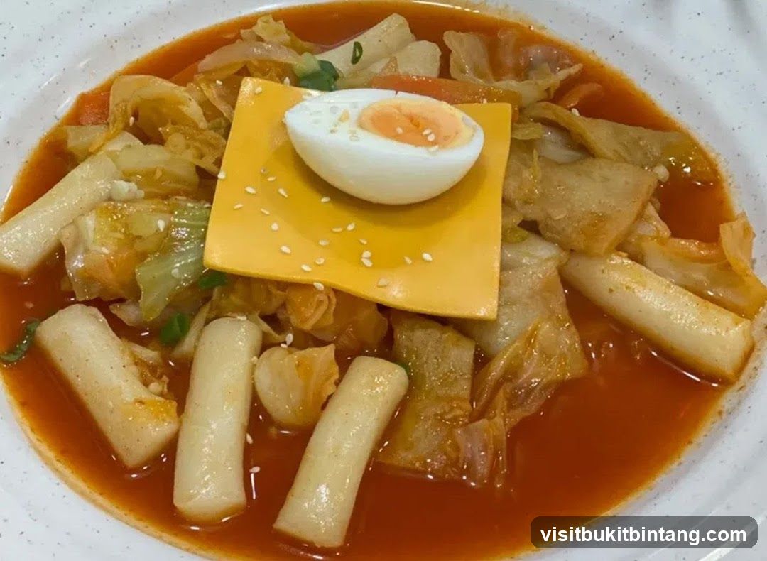 Tteokbokki with Egg and Cheese