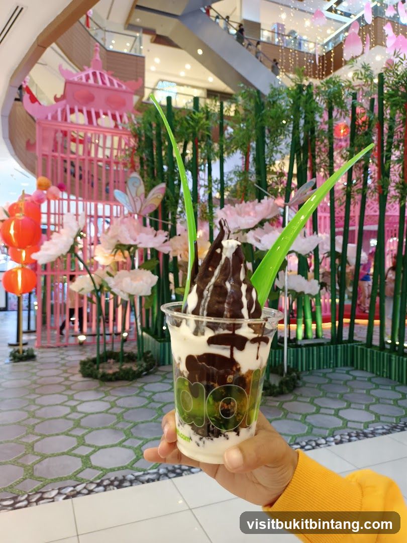 Dessert in a cup with decorative background
