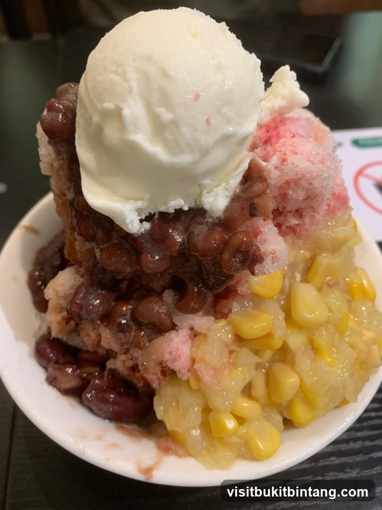 Shaved Ice Dessert with Ice Cream