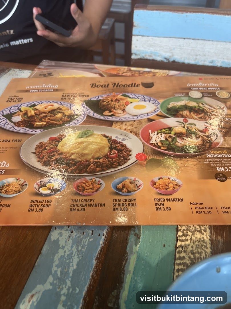 Boat Noodle Menu