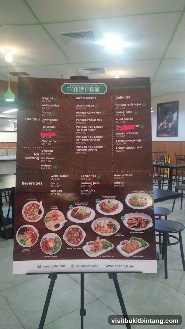 Teochew Chendul Menu