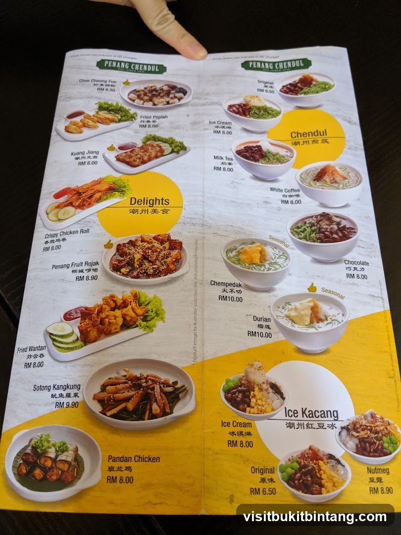 Penang Chendul Menu