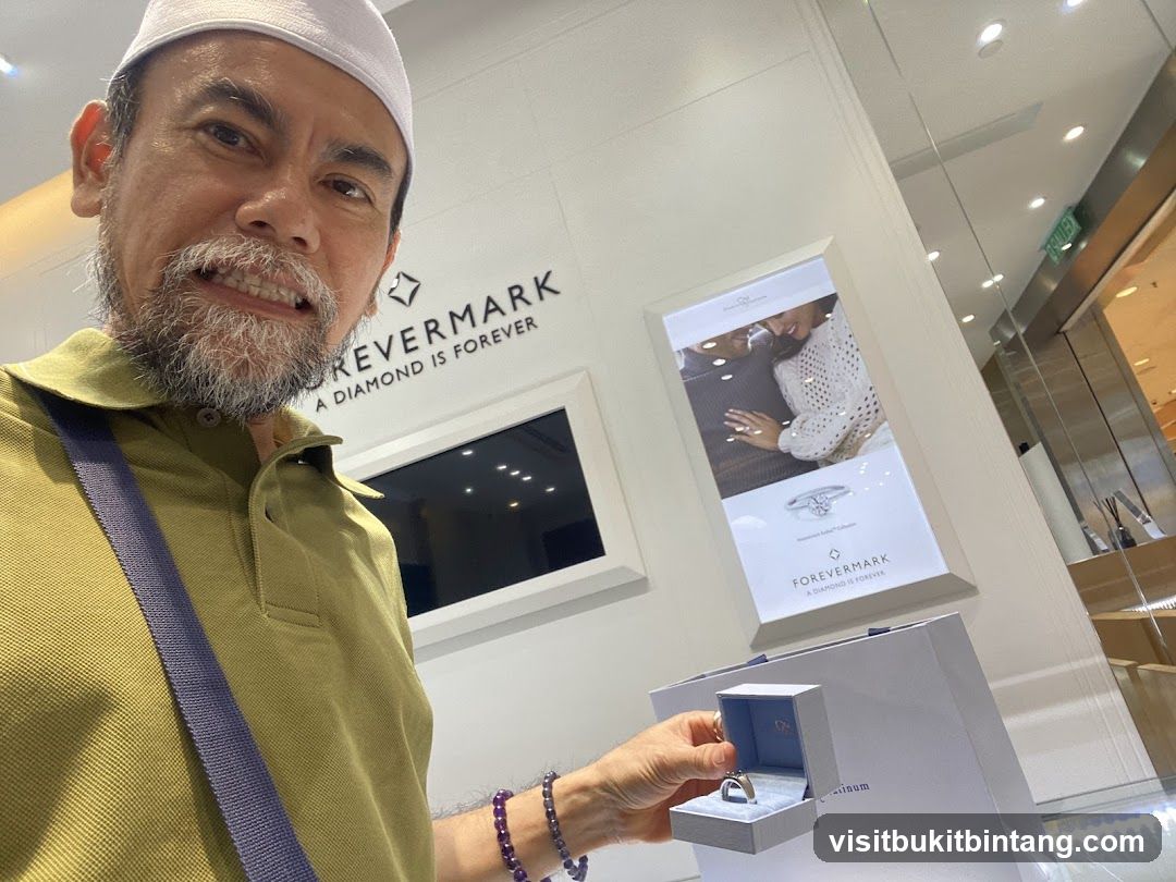 Man holding a ring box in a jewelry store