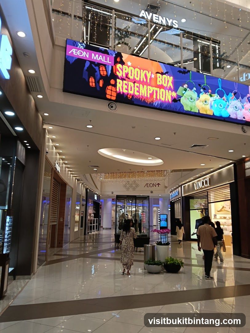 Mall Interior with Halloween Promotion
