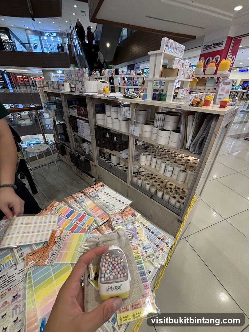 Sticker and stationery stall in a mall
