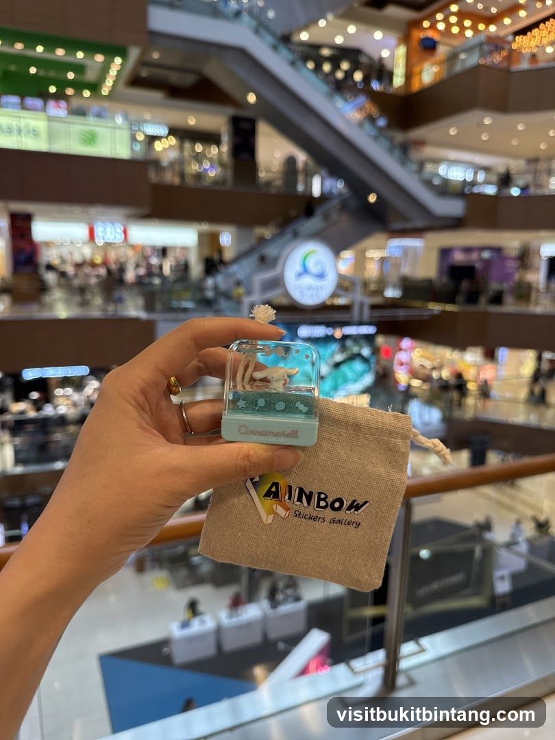 Hand holding a small decorative item with a pouch