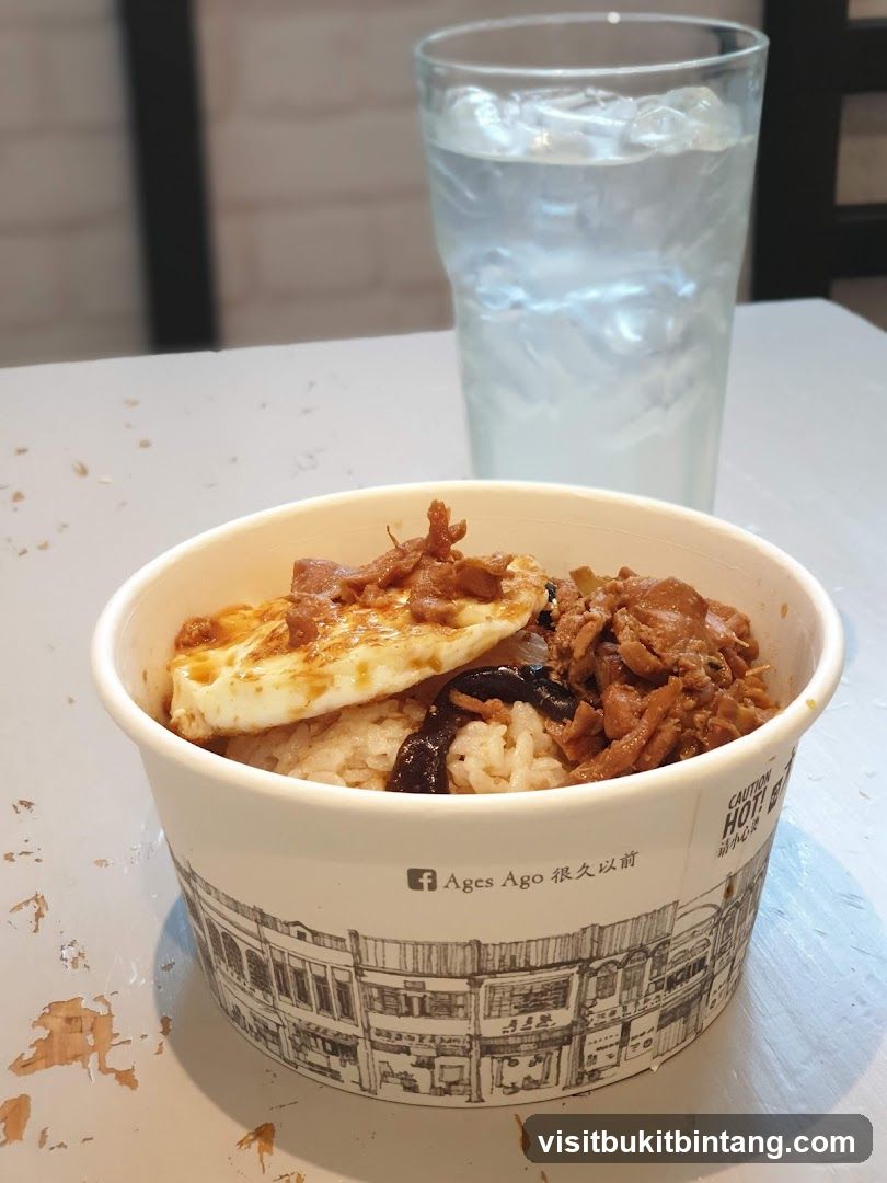 Rice bowl with fried egg and meat