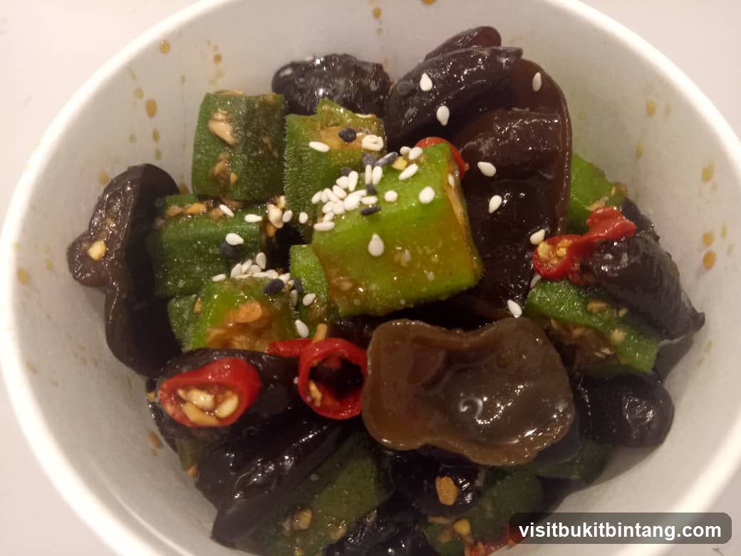 Okra and Wood Ear Mushroom Salad