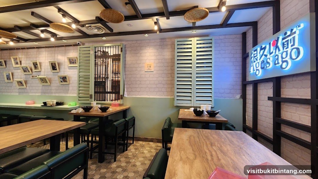 Restaurant Interior with Neon Sign