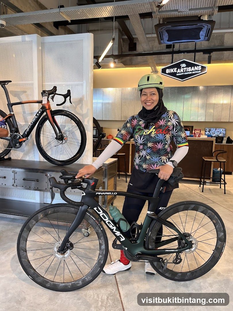 Woman with bicycles in a shop
