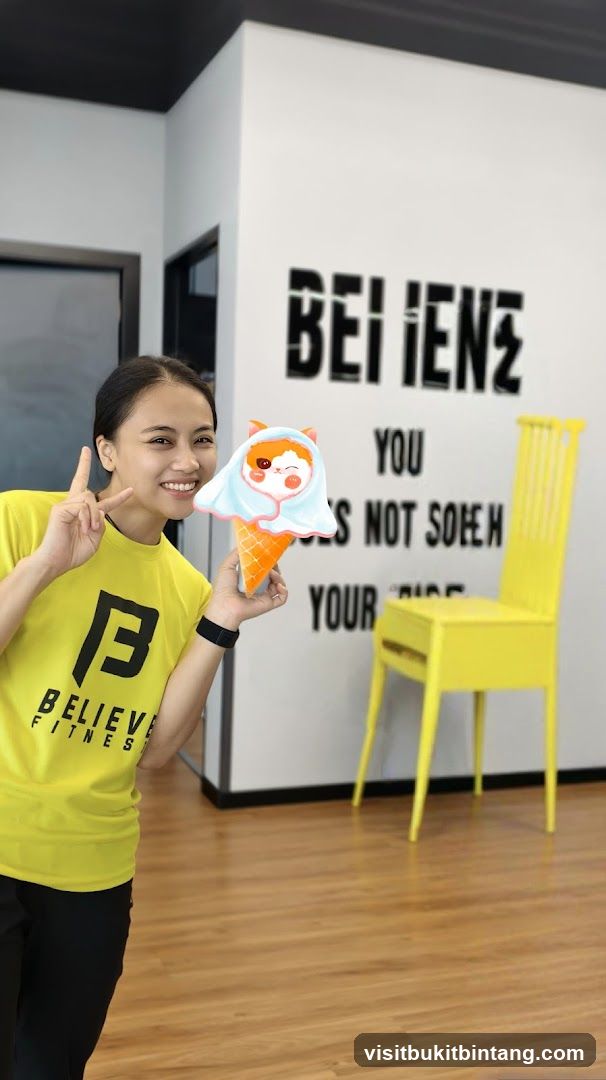 Woman holding an ice cream cone plushie