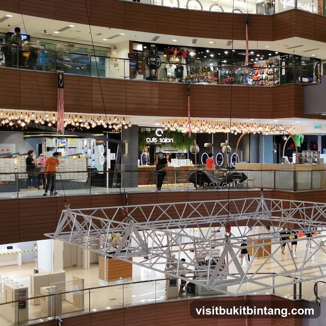 Interior of a multi-level shopping mall