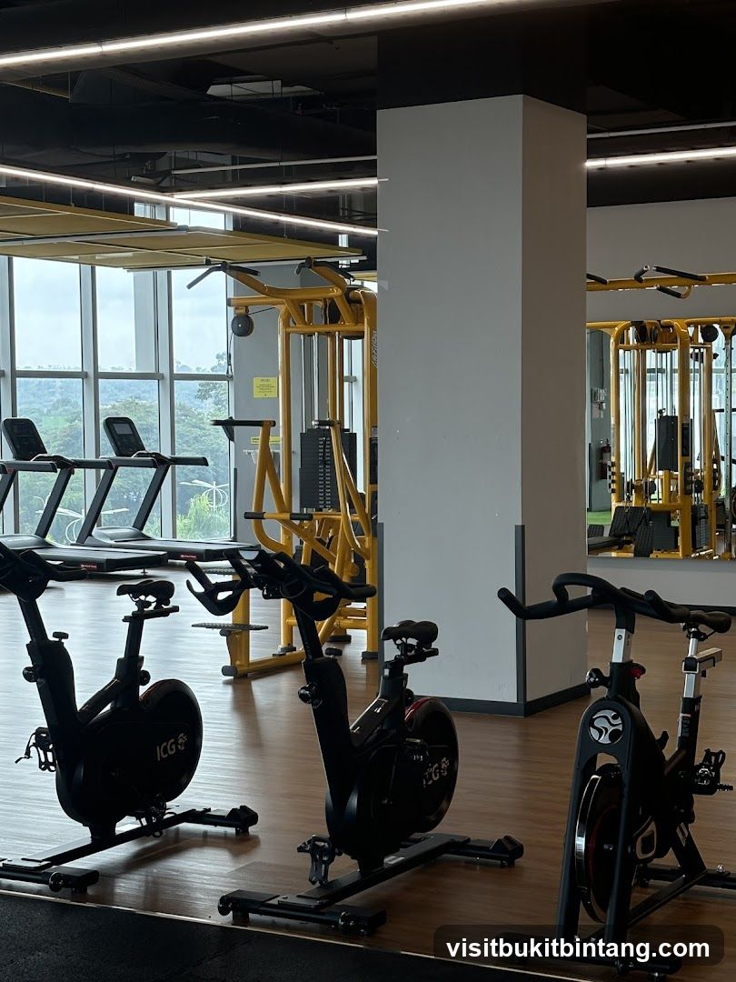 Gym Interior with Exercise Equipment