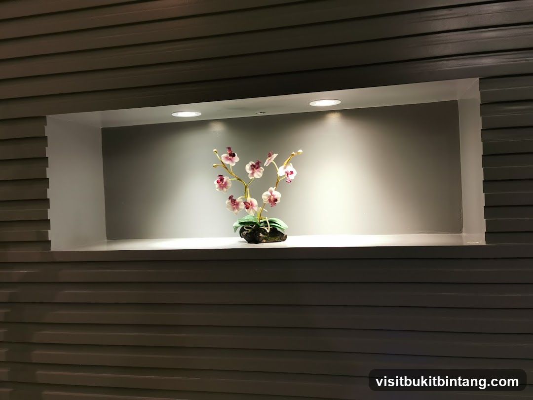 Orchid Arrangement in Recessed Niche
