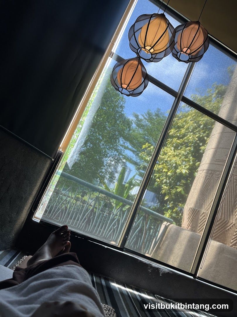 Relaxing view from a spa room