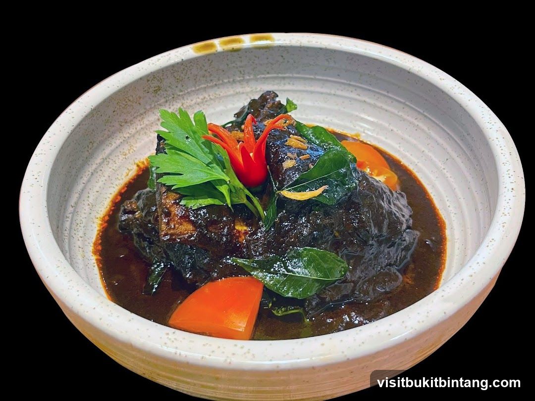 Dark Stew with Garnish