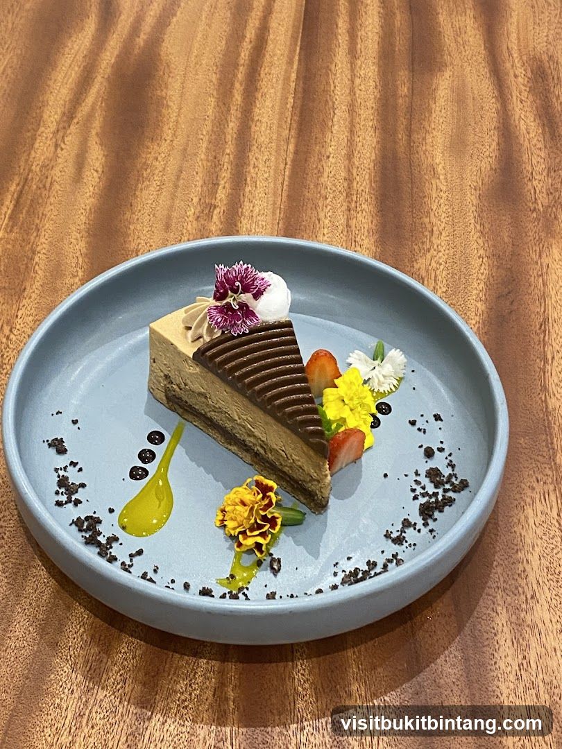 Slice of cake with garnishes