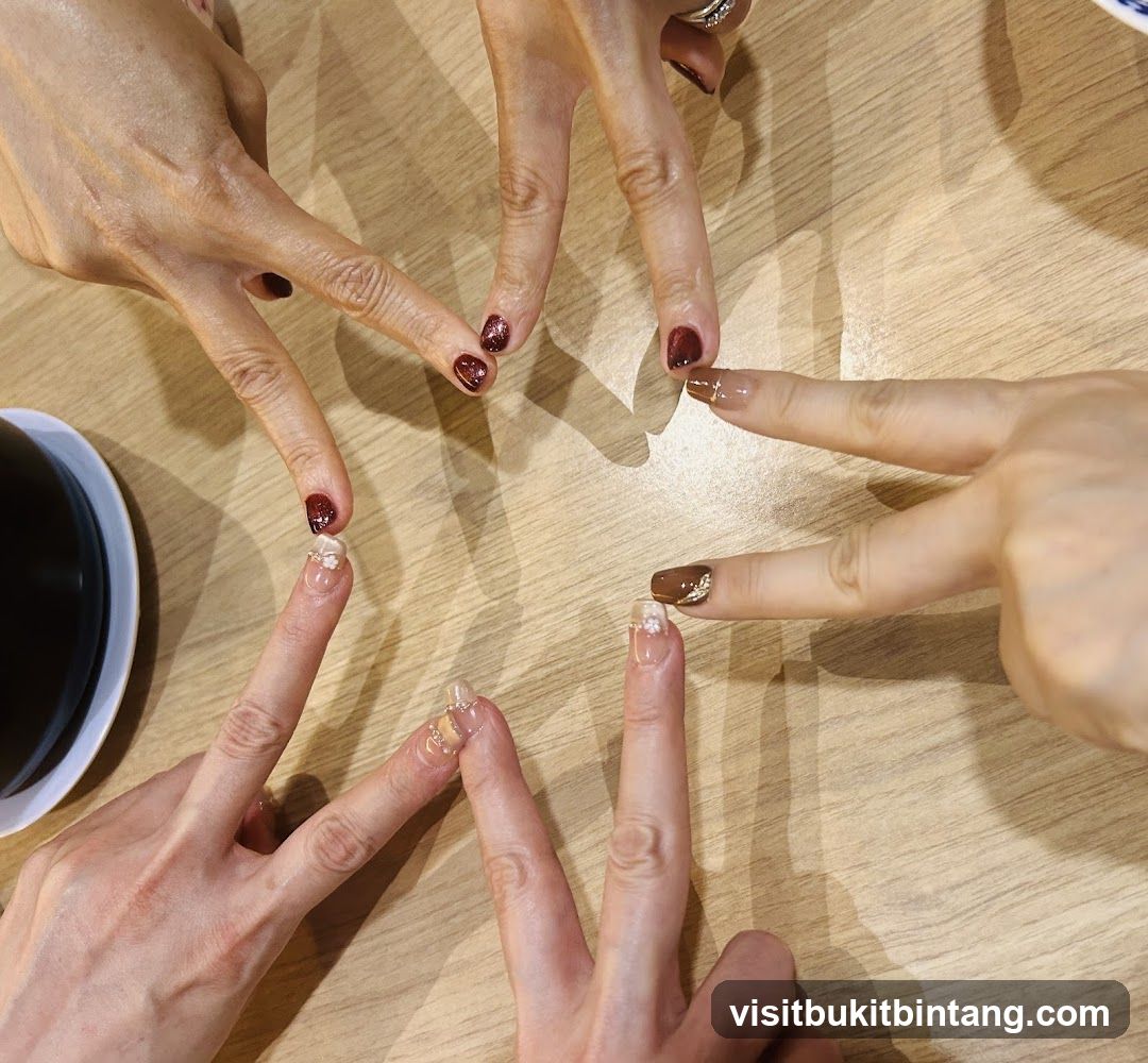 Hands with decorated nails