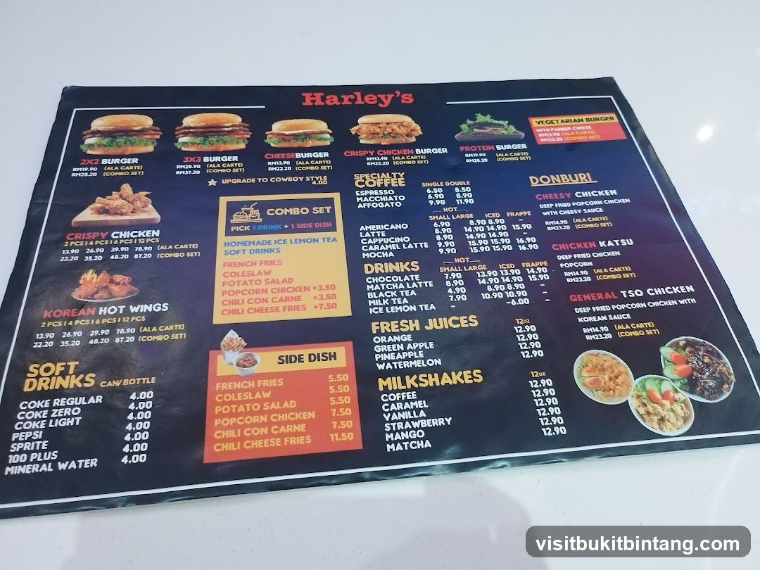 Harley's Menu