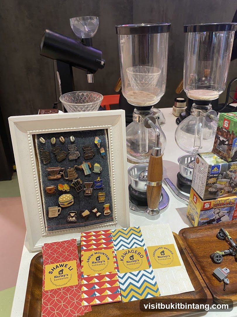 Coffee-themed merchandise display