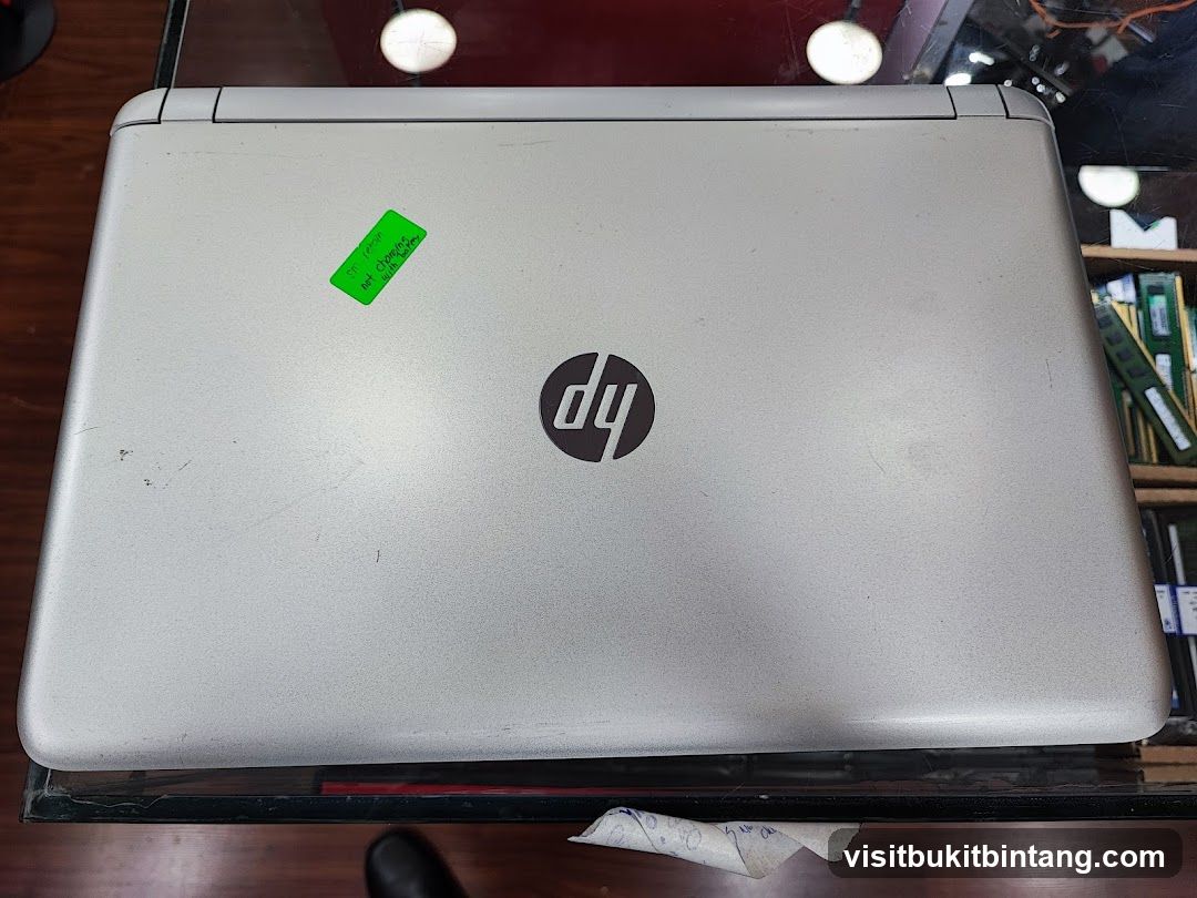 Laptop with HP logo