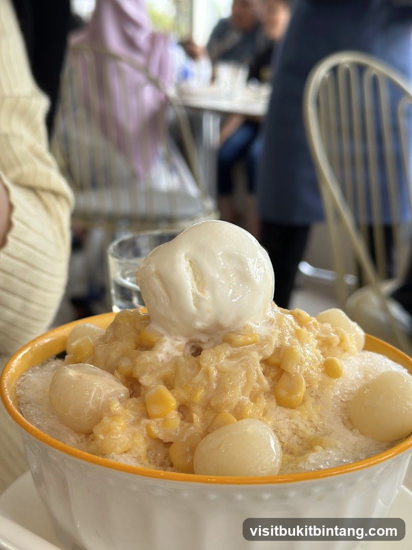 Dessert with Ice Cream and Lychees