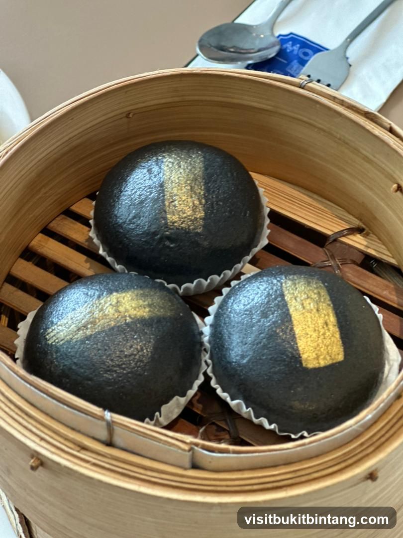 Black Buns with Gold Leaf