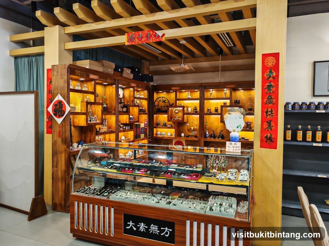 Interior of a shop selling decorative items and jewelry
